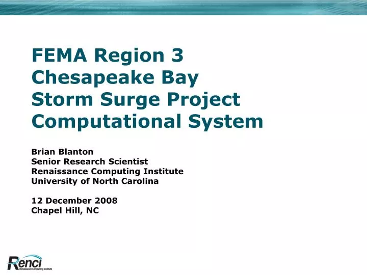 fema region 3 chesapeake bay storm surge project computational system