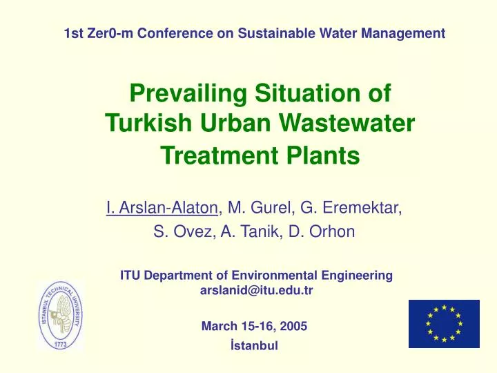 prevailing situation of turkish urban wastewater treatment plants