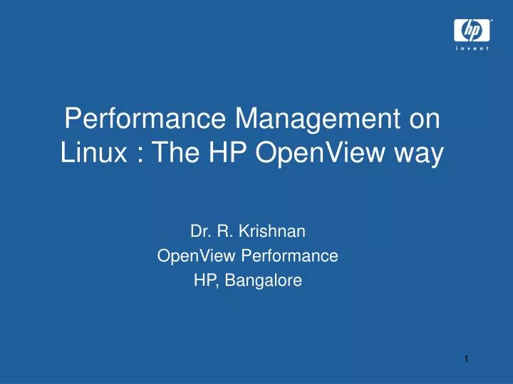 performance management on linux the hp openview way