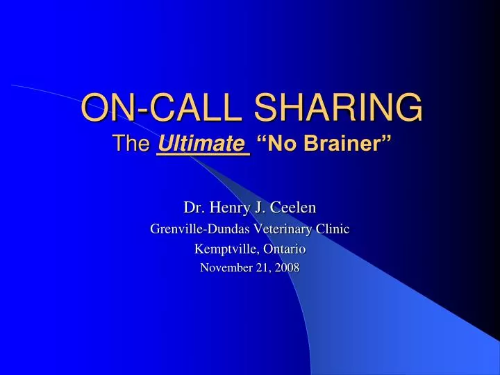 on call sharing the ultimate no brainer