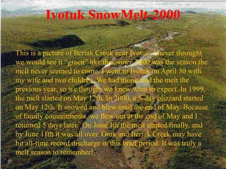 ivotuk snowmelt 2000