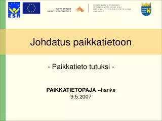 johdatus paikkatietoon