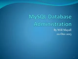 MySQL Database Administration