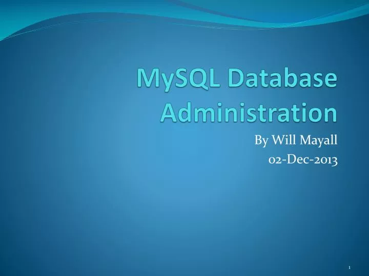 mysql database administration