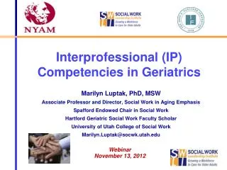 Interprofessional (IP) Competencies in Geriatrics
