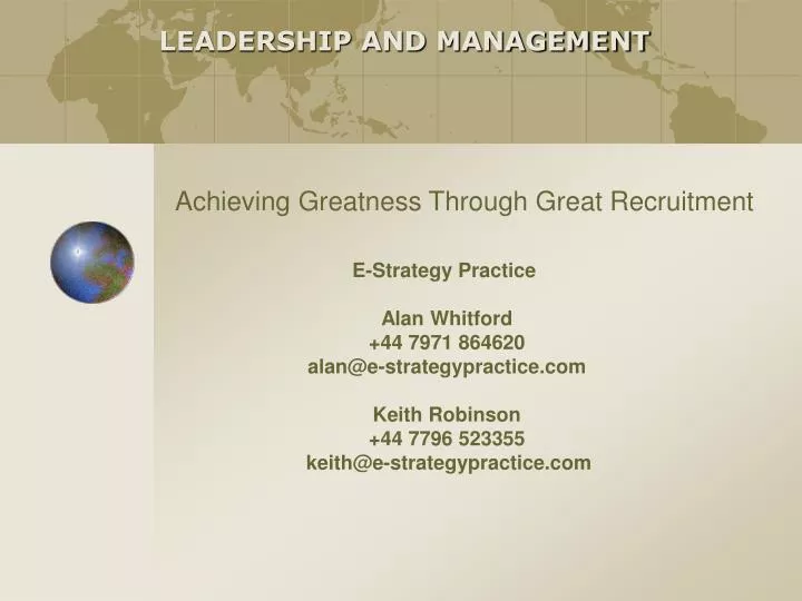 achieving greatness through great recruitment