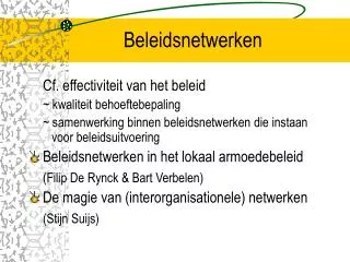 beleidsnetwerken