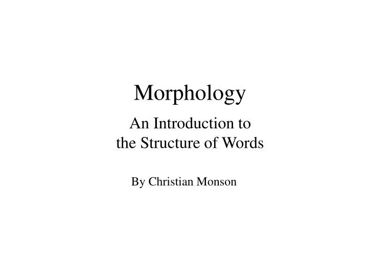 morphology an introduction to the structure of words