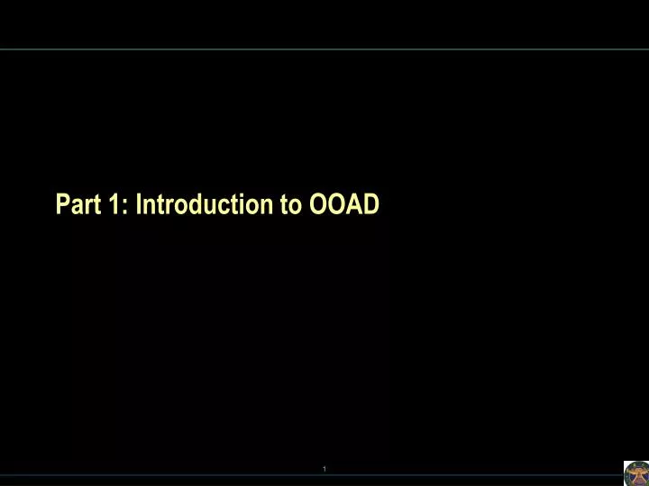 part 1 introduction to ooad