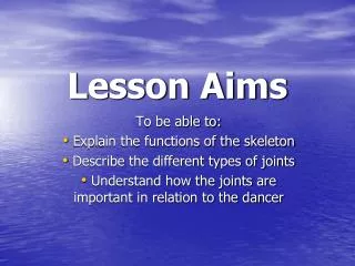 Lesson Aims