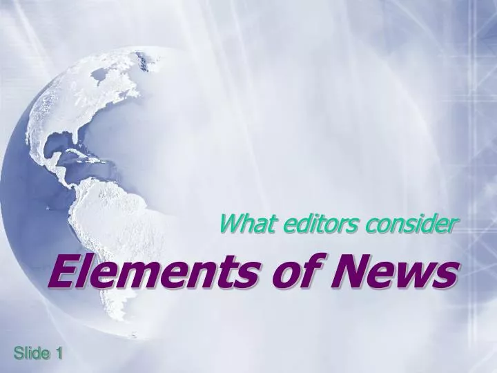 elements of news