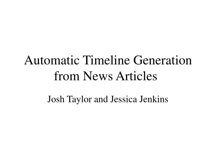automatic timeline generation from news articles