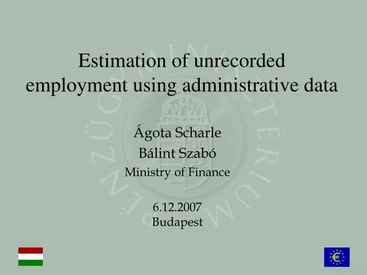estimation of unrecorded employment using administrative data