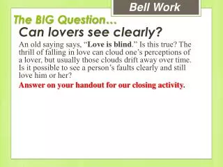 the big question