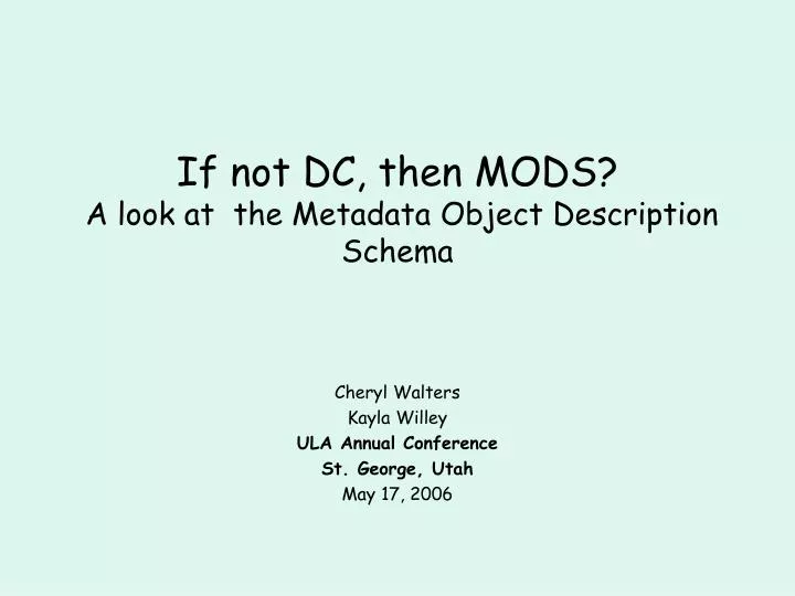 if not dc then mods a look at the metadata object description schema