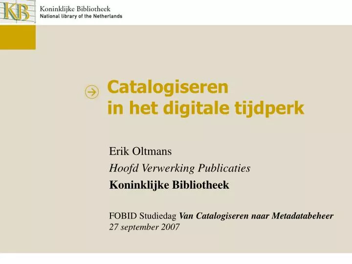 catalogiseren in het digitale tijdperk