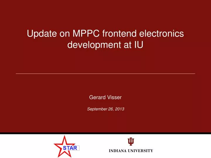 update on mppc frontend electronics development at iu