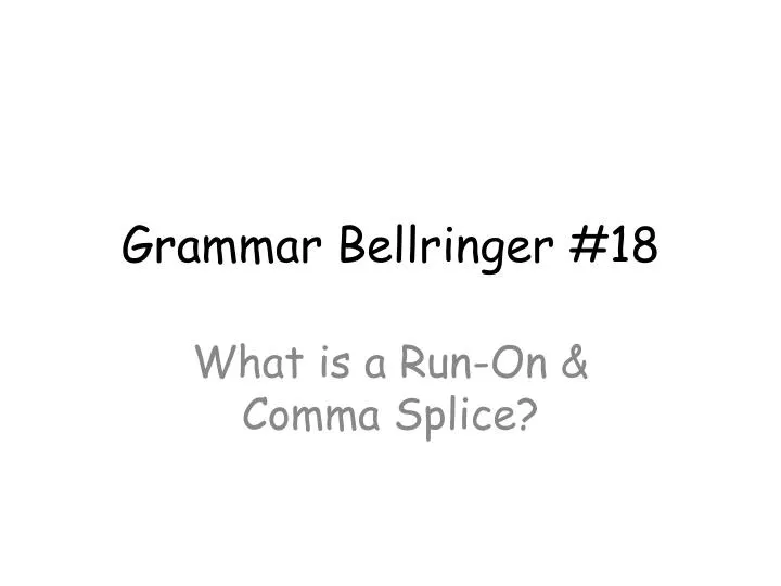 grammar bellringer 18
