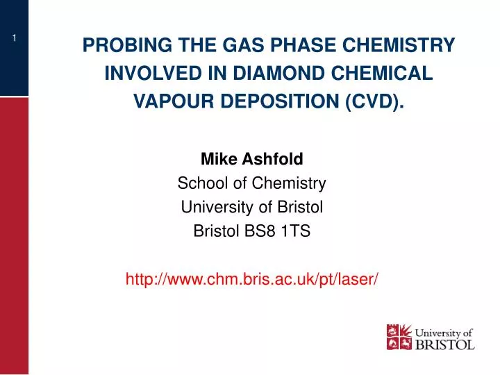 probing the gas phase chemistry involved in diamond chemical vapour deposition cvd