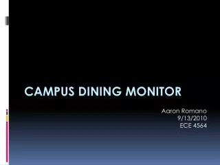 Campus dining monitor