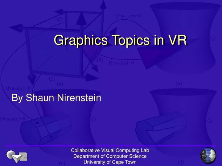 graphics topics in vr