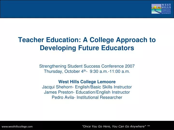 teacher education a college approach to developing future educators