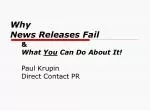 Why News Releases Fail