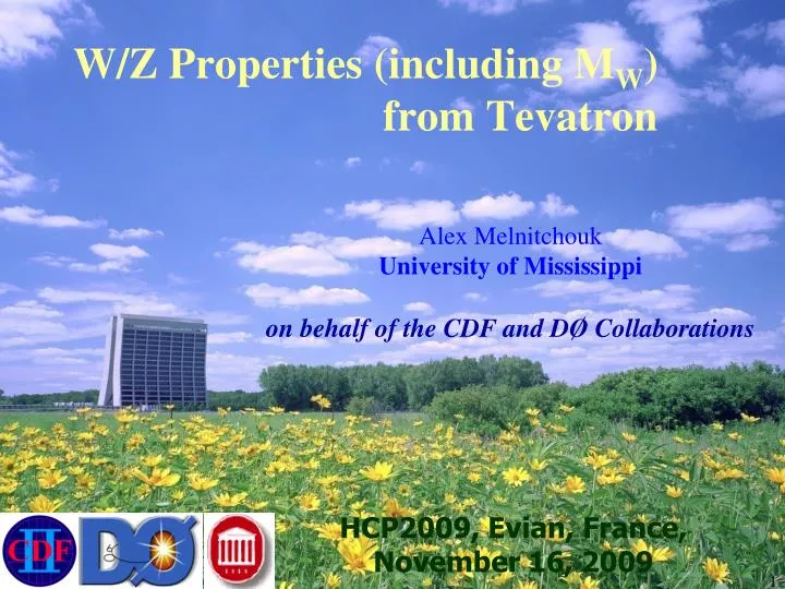 w z properties including m w from tevatron