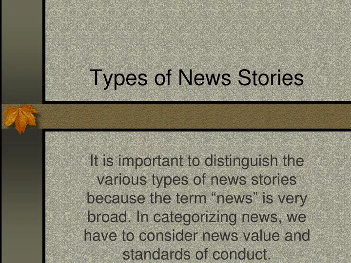 types of news stories