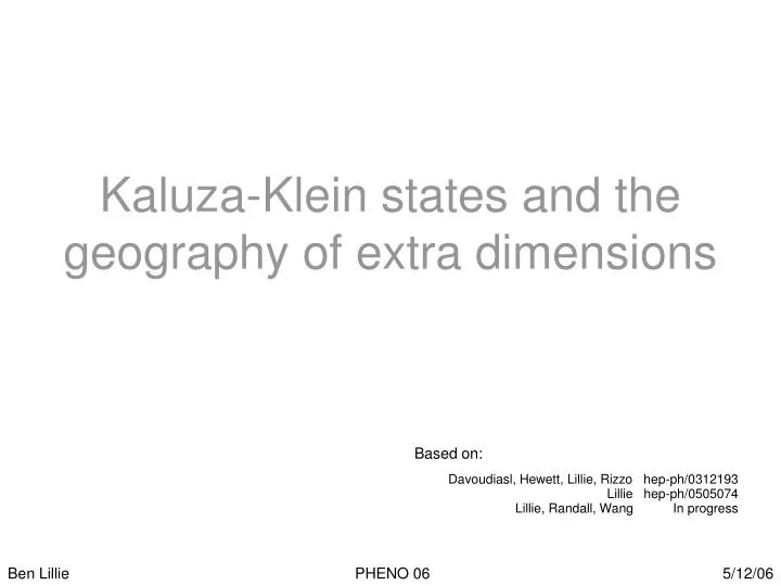 kaluza klein states and the geography of extra dimensions