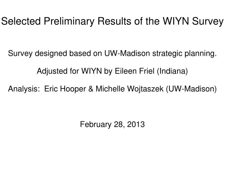 selected preliminary results of the wiyn survey