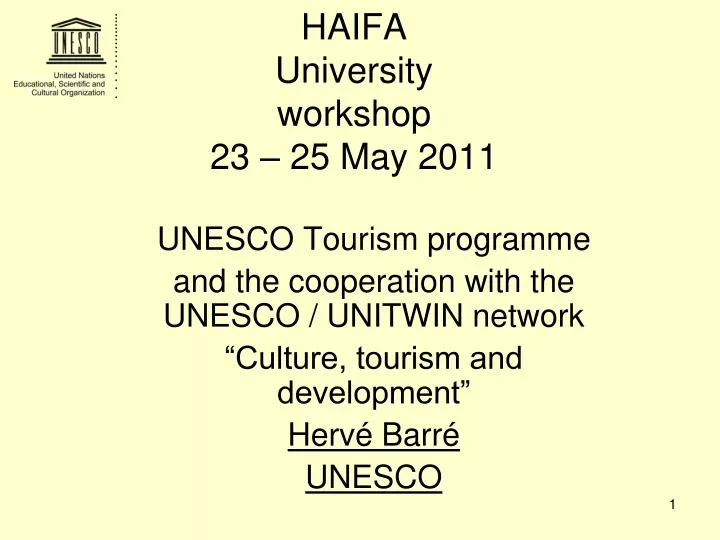 haifa university workshop 23 25 may 2011