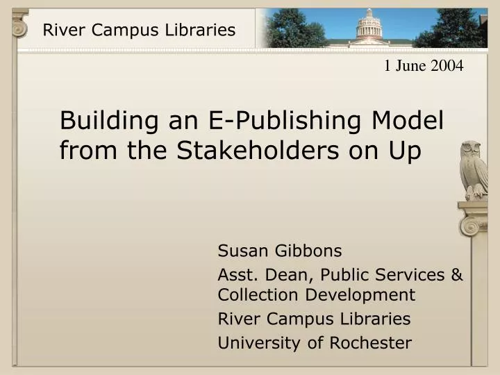 building an e publishing model from the stakeholders on up