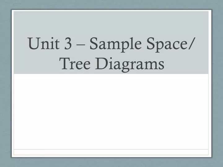 unit 3 sample space tree diagrams