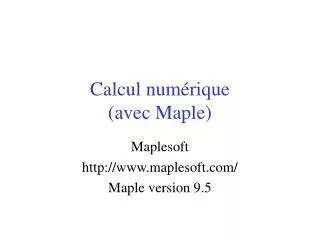 calcul num rique avec maple