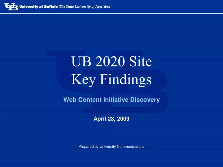 ub 2020 site key findings
