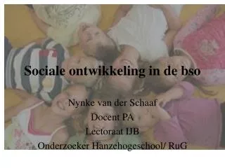 sociale ontwikkeling in de bso
