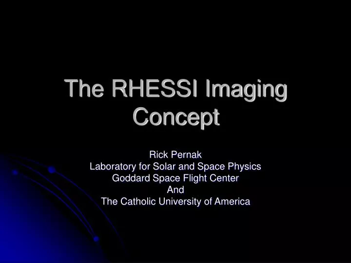 the rhessi imaging concept
