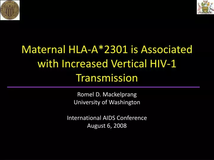 maternal hla a 2301 is associated with increased vertical hiv 1 transmission