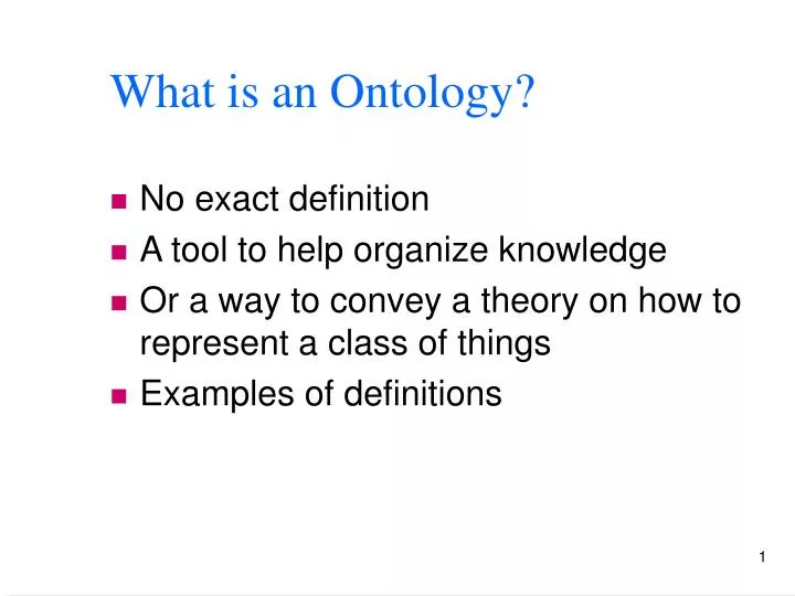 what is an ontology