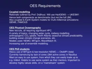 OES Requirements