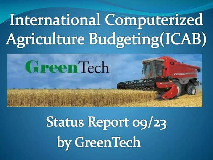 status report 09 23 by greentech