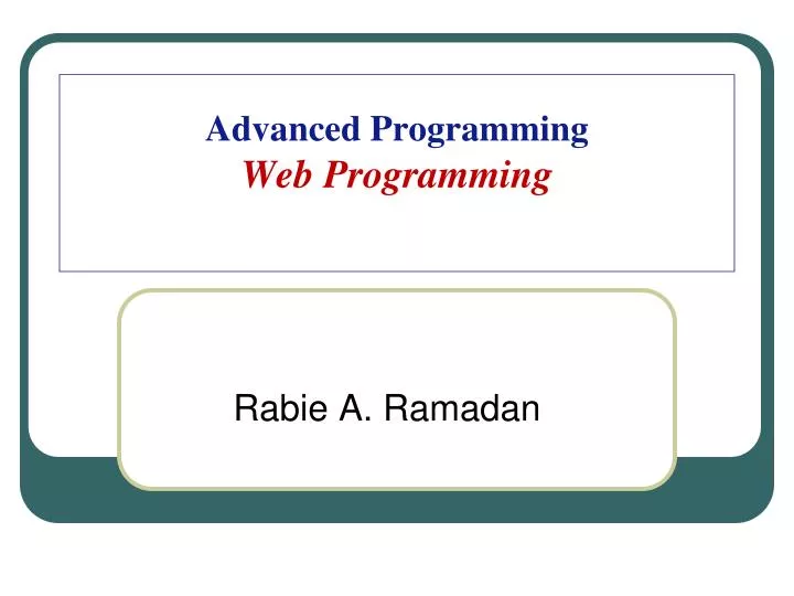 advanced programming web programming