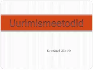 uurimismeetodid