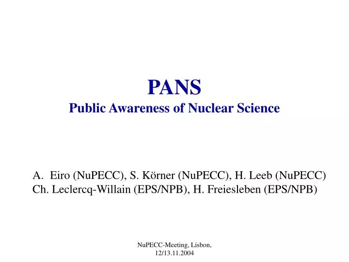pans public awareness of nuclear science