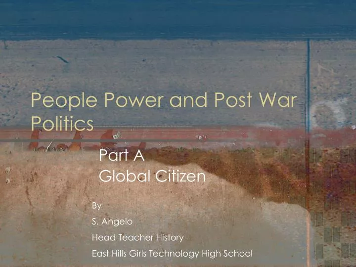 people power and post war politics