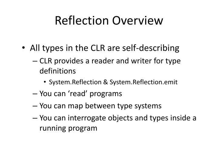 reflection overview
