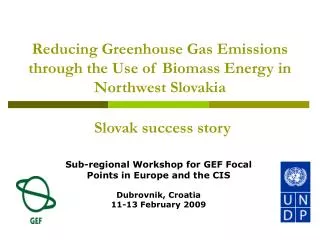 Reducing Greenhouse Gas Emissions through the Use of Biomass Energy in Northwest Slovakia
