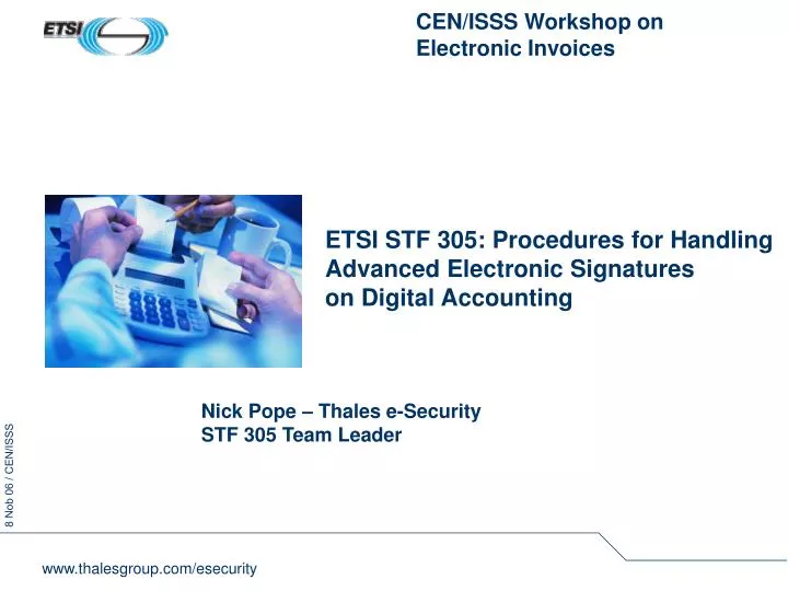 etsi stf 305 procedures for handling advanced electronic signatures on digital accounting
