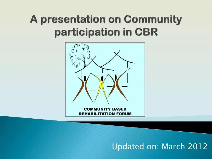 a presentation on community participation in cbr